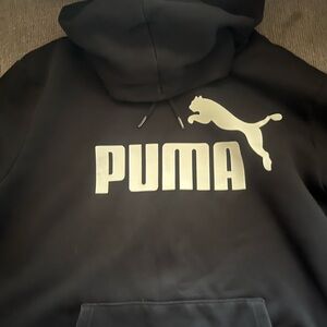 Puma Black Hoodie with White Logo